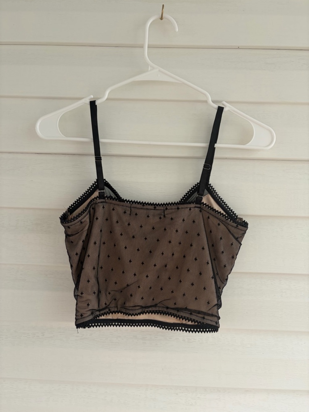 BKE Boutique Black Tan Lace Sheer Crop Top Corset Style Going Out Summer Top - Picture 2 of 10